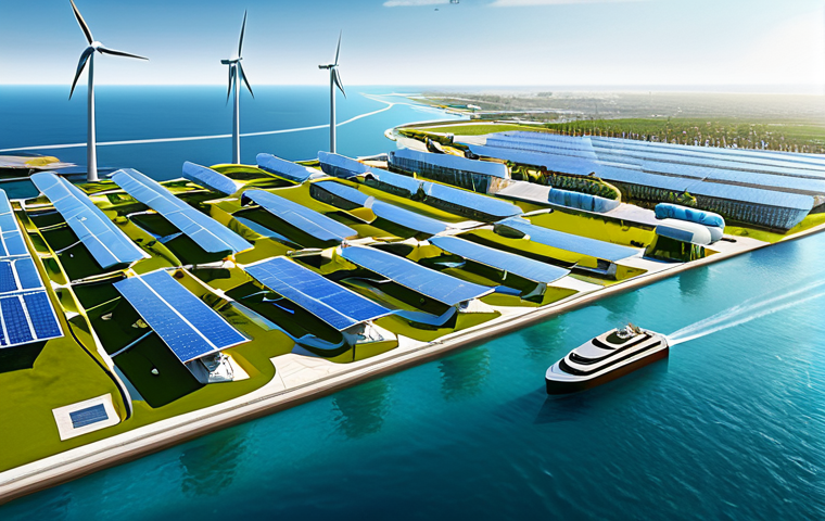**Prompt 1: Futuristic Floating City - Desalination & Renewable Energy Hub** A serene aerial view of a futuristic floating city, majestically positioned on calm, clear ocean waters. The city showcases advanced water infrastructure, with prominent, gleaming desalination plants integrated seamlessly into its design. Small, diverse groups of residents and engineers, fully clothed in modest, professional attire, are visible in designated public areas or observation decks, emphasizing a thriving, functional community. The city's surfaces are covered with innovative, large-scale solar panels, gracefully rotating wind turbines, and subtle wave energy converters, illustrating its complete reliance on renewable energy for water generation. Lush, small green spaces are visible on some platforms, hinting at sustainable living. high-quality professional photography, ultra-detailed, sharp focus, vibrant colors, perfect anatomy, correct proportions, natural pose, well-formed hands, proper finger count, natural body proportions, safe for work, appropriate content, fully clothed, professional, family-friendly.
