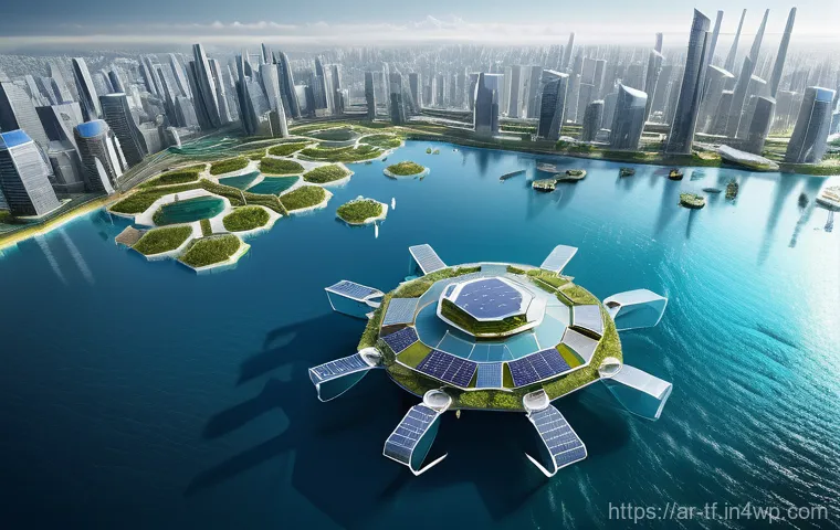 플로팅 시티의 거주자 커뮤니티 형성 - **Prompt:** A vibrant, futuristic floating city bustling with life. People of diverse ages and backg...