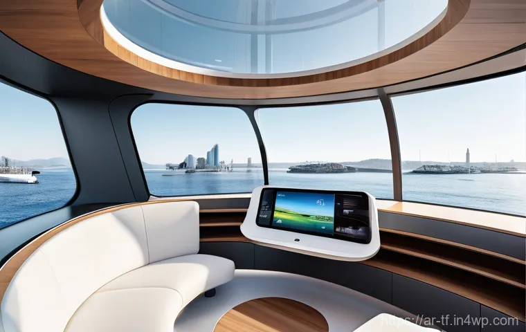 플로팅 도시의 디지털 트랜스포메이션 - **Sustainable Floating City: Green Energy and Water Harmony** A panoramic, serene view of a sust...