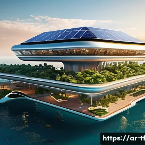 플로팅 도시 개발을 위한 연구 방향 - A futuristic floating city designed with advanced carbon fiber reinforced concrete structures, featu...